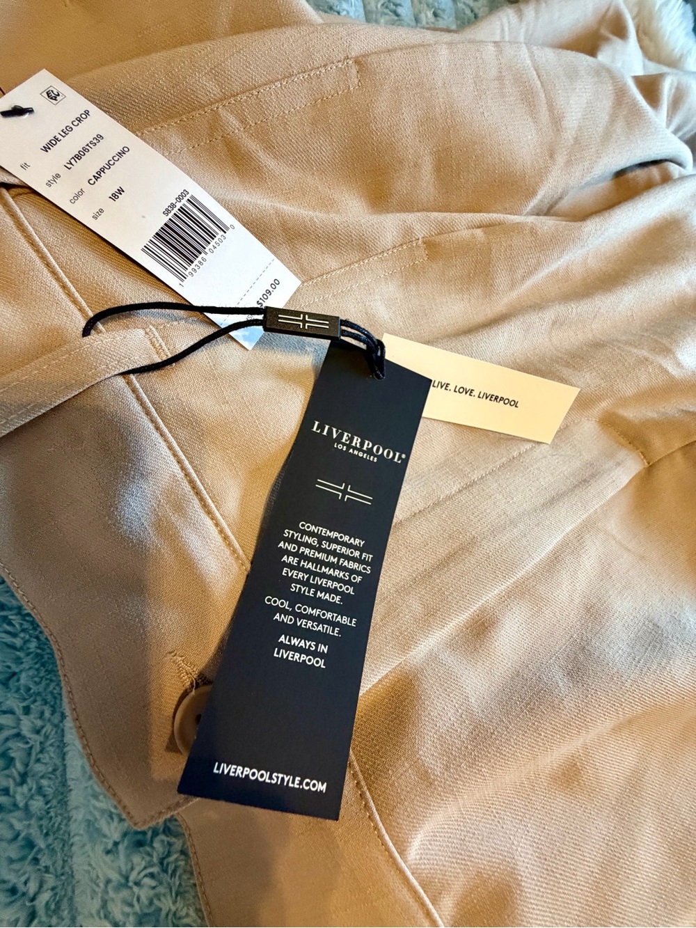 NWT Liverpool Los Angeles Wide Leg Trouser Pants 18W Cappuccino 27inch inseam - Picture 13 of 13